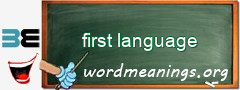 WordMeaning blackboard for first language